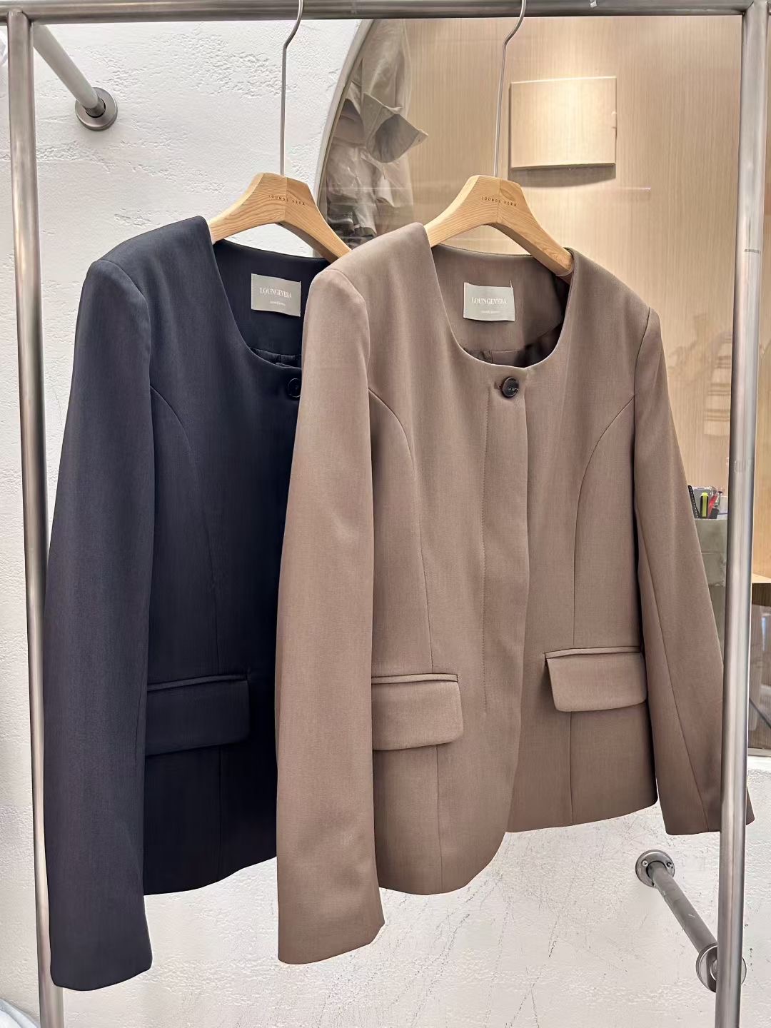 LOUNGE VERA東大門㊣代購女裝新款真品推薦25秋冬人氣夾克LOUNGE VERA-2件訂夾克圖色1左一色