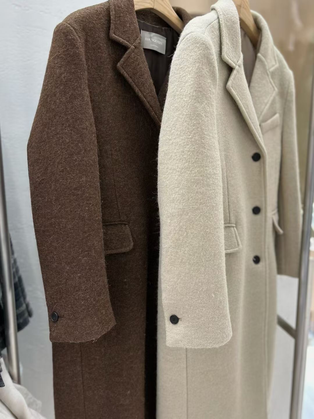 LOUNGE VERA韓國代購㊣女士新款25秋冬熱賣職業中長款大衣LOUNGE VERA-2件訂中長款大衣