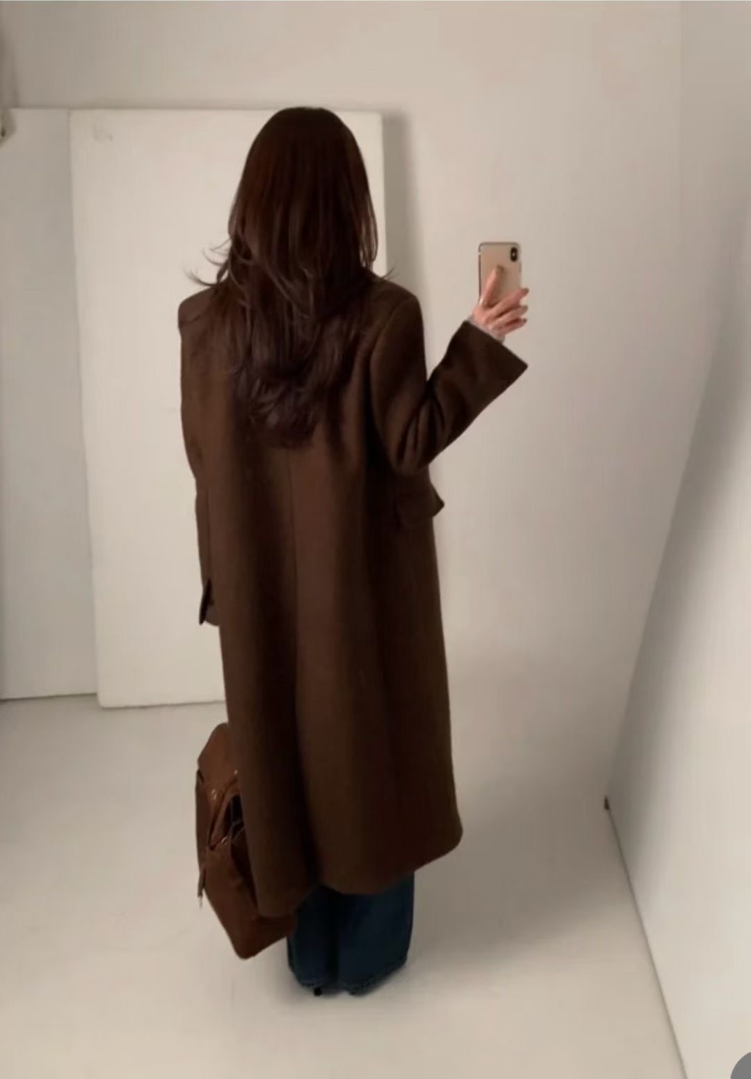 LOUNGE VERA韓國代購㊣女士新款25秋冬熱賣職業中長款大衣LOUNGE VERA-2件訂中長款大衣