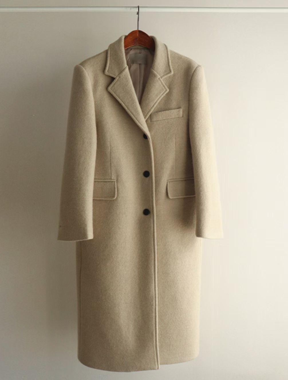 LOUNGE VERA韓國代購㊣女士新款25秋冬熱賣職業中長款大衣LOUNGE VERA-2件訂中長款大衣圖色1