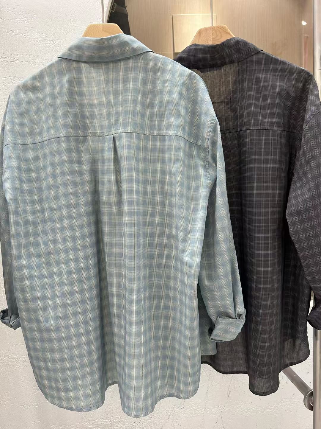 LOUNGE VERA韓國代購㊣女士新品時尚休閑推薦襯衫蕾絲衫格紋LOUNGE VERA-2件訂襯衫/蕾絲衫