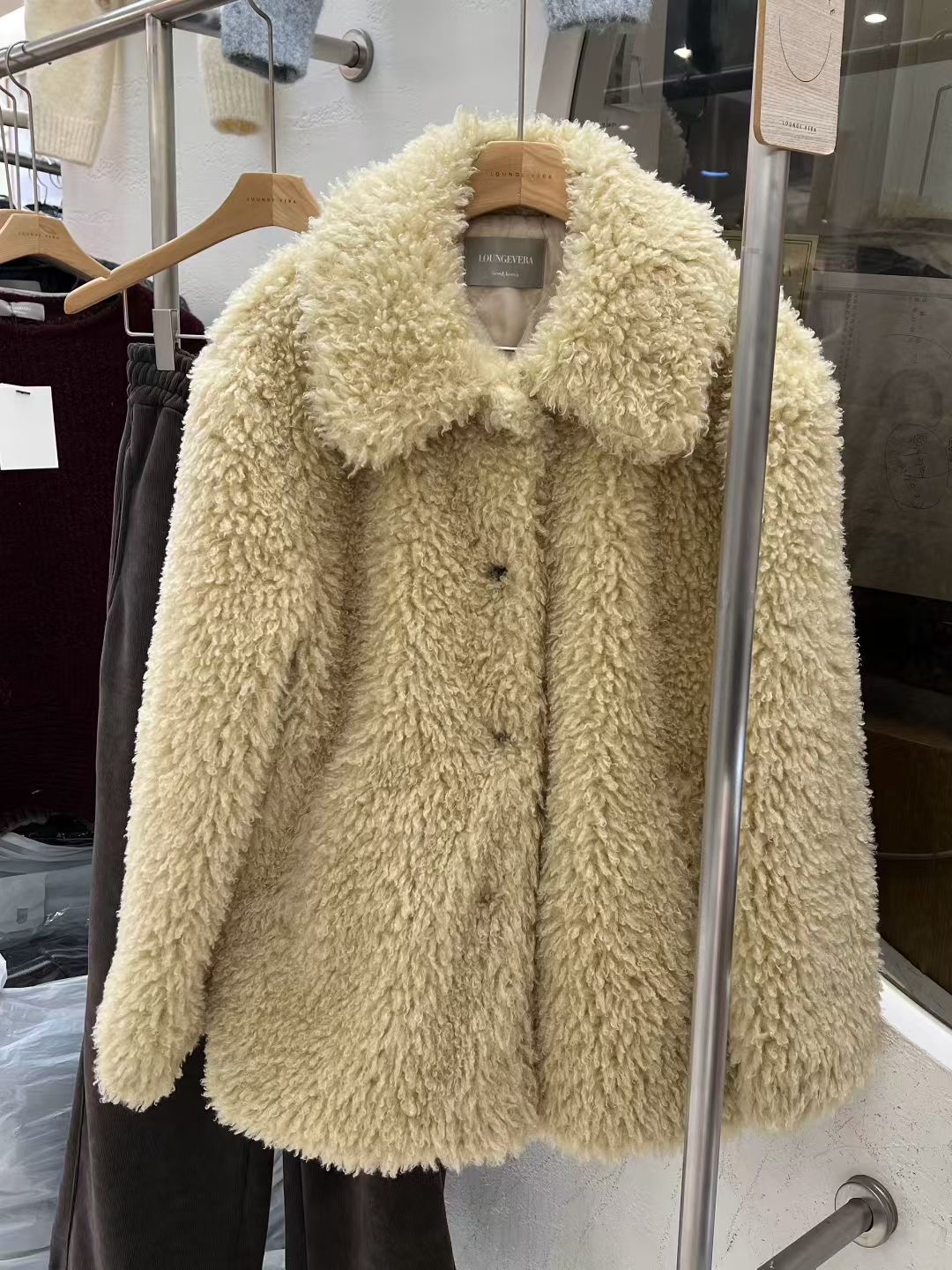 LOUNGE VERA東大門㊣實拍女士新款推薦休閑真品中長款大衣LOUNGE VERA-2件訂中長款大衣圖色1