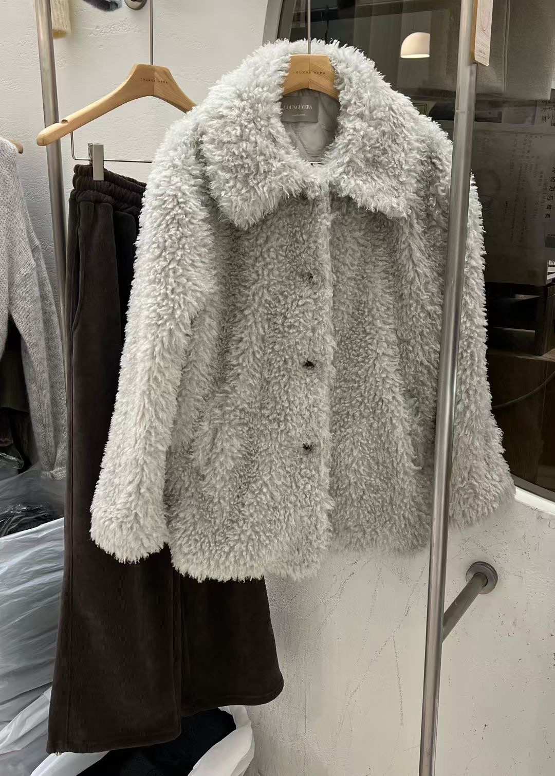 LOUNGE VERA東大門㊣實拍女士新款推薦休閑真品中長款大衣LOUNGE VERA-2件訂中長款大衣圖色2