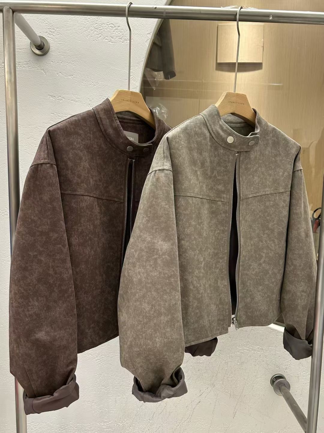 LOUNGE VERA東大門㊣代購女士新品推薦25秋冬熱賣真品夾克LOUNGE VERA-2件訂夾克圖色1左一色