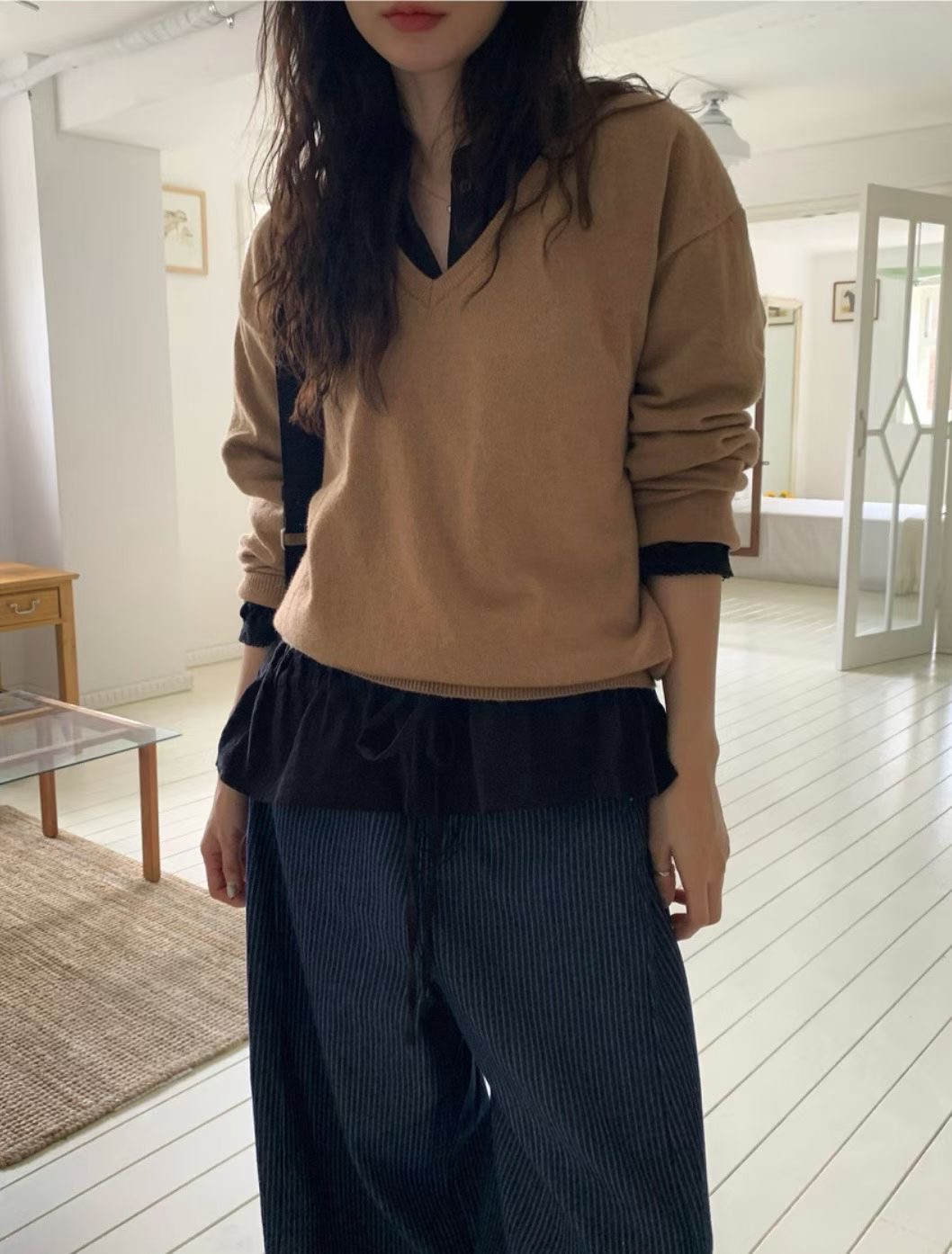 ALL OF US東大門㊣實拍女裝新品職業人氣25秋冬針織衫不含內搭ALL OF US針織衫圖色2