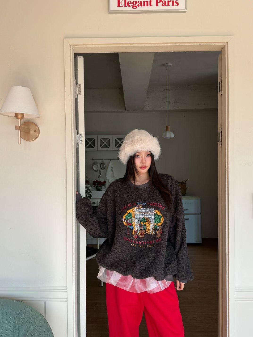 GISELE韓國代購㊣女裝新品人氣熱賣25秋冬真品職業推薦衛衣GISELE衛衣圖色1