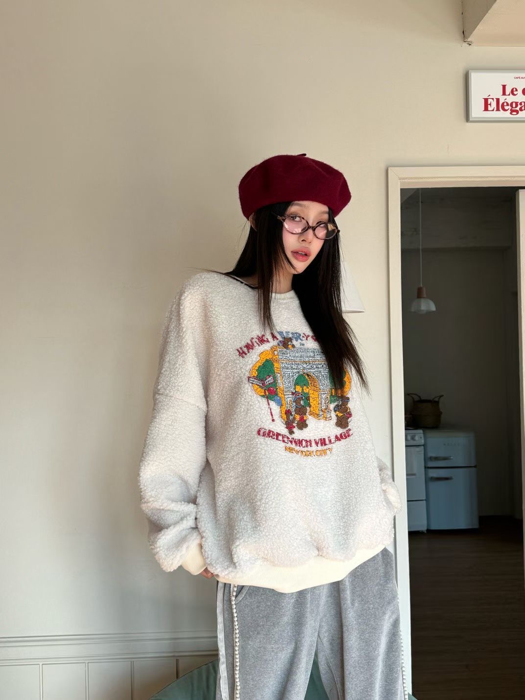 GISELE韓國代購㊣女裝新品人氣熱賣25秋冬真品職業推薦衛衣GISELE衛衣圖色2