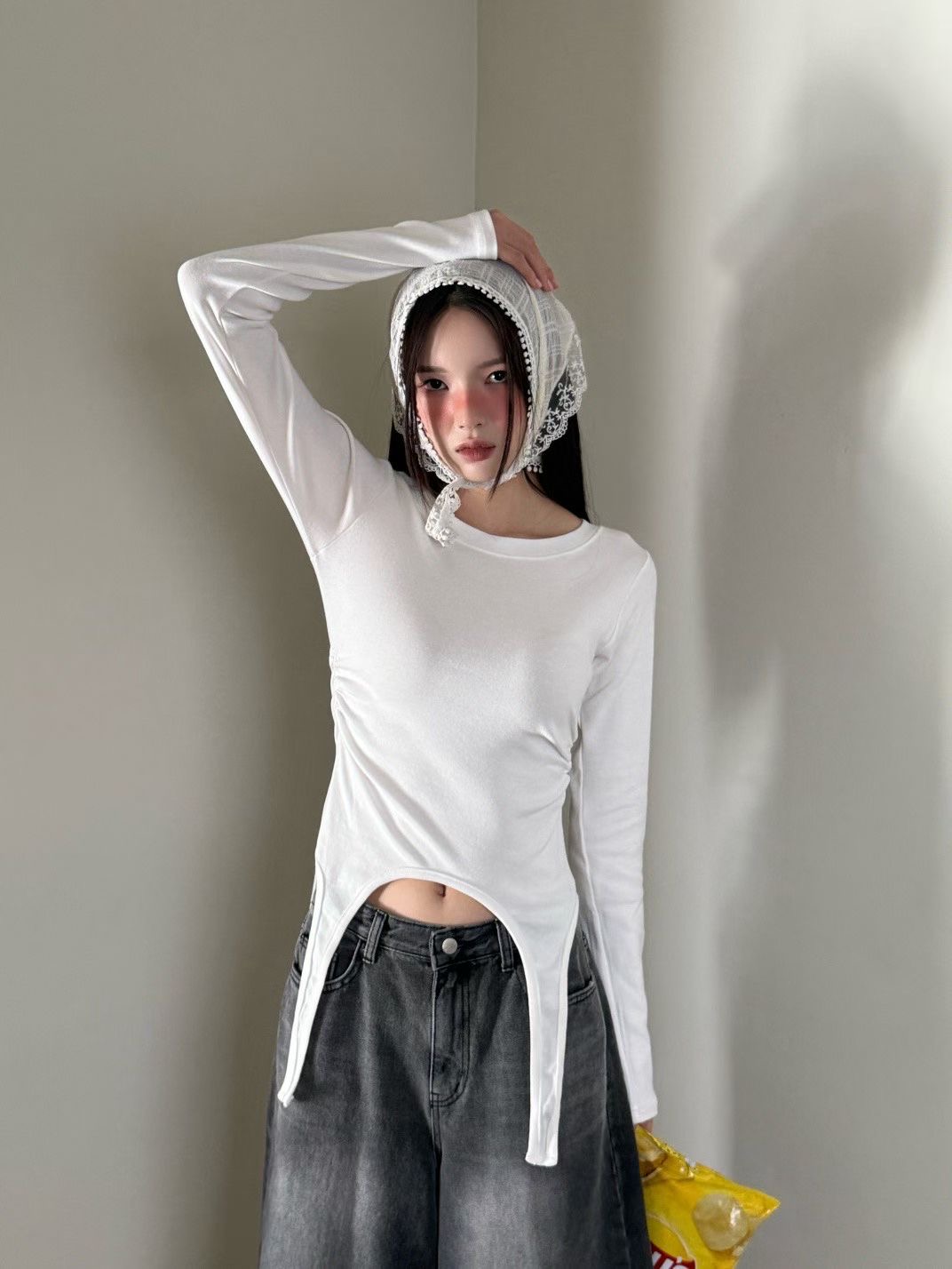 GISELE韓國代購㊣女士新款熱賣休閑時尚真品25秋冬人氣長袖T恤GISELE長袖T恤圖色1