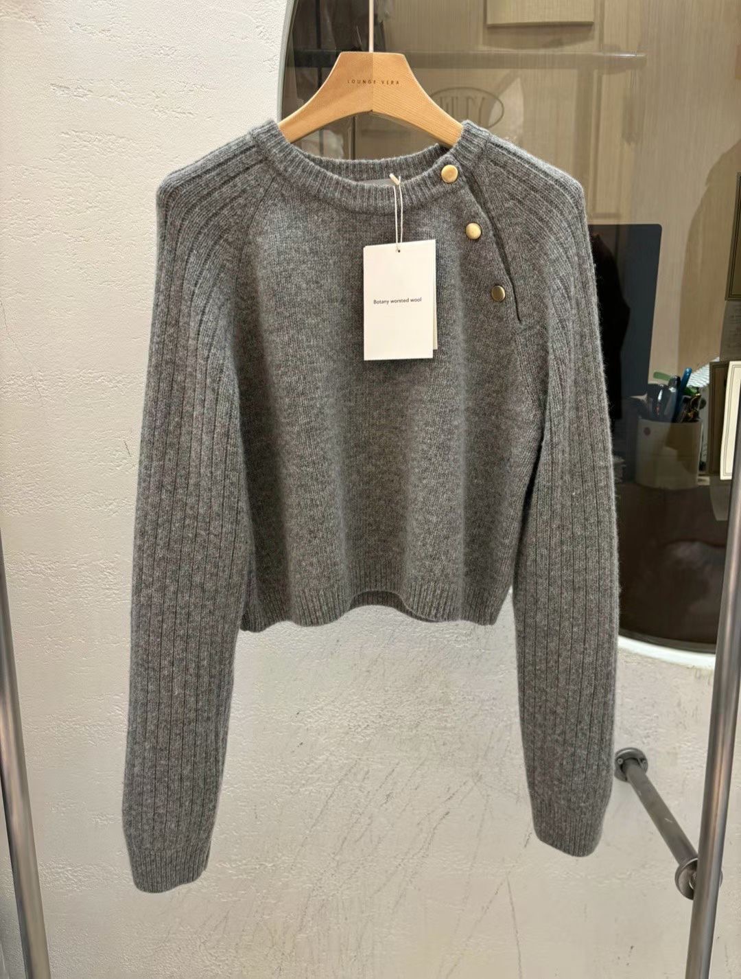 LOUNGE VERA韓國直郵㊣女士新品熱賣職業25秋冬針織衫紐扣LOUNGE VERA-2件訂針織衫圖色1