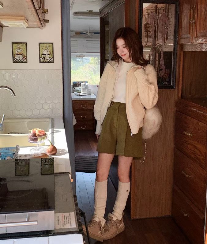 LOUNGE VERA韓國代購㊣女士新款職業人氣推薦時尚休閑短褲LOUNGE VERA-2件訂短褲