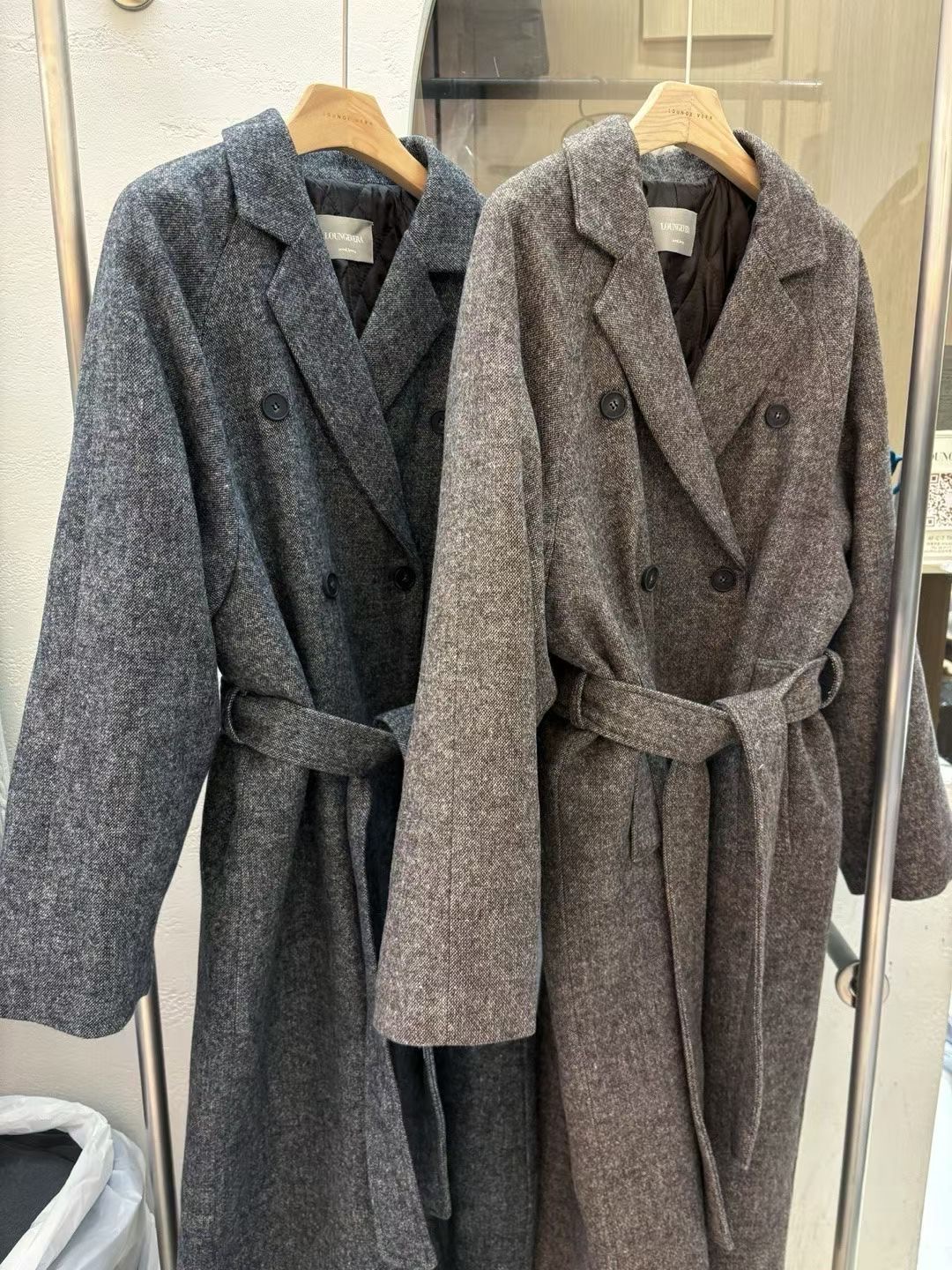 LOUNGE VERA東大門㊣直郵女士新款職業真品中長款大衣含腰帶LOUNGE VERA-2件訂中長款大衣