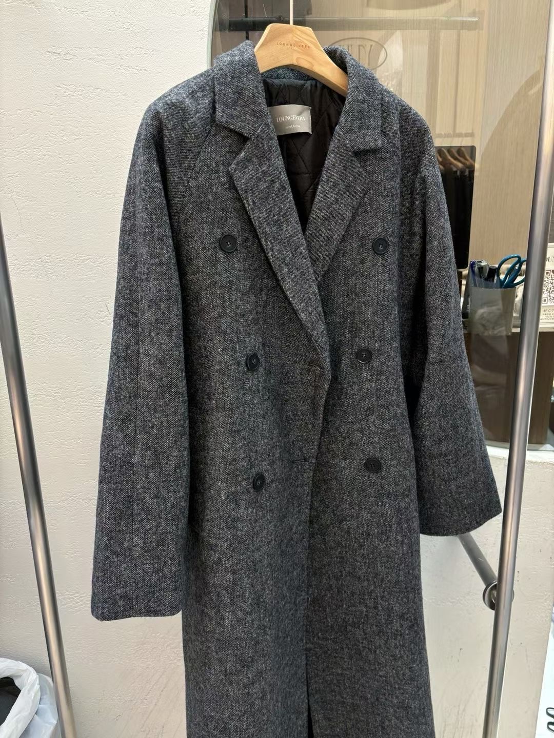 LOUNGE VERA東大門㊣直郵女士新款職業真品中長款大衣含腰帶LOUNGE VERA-2件訂中長款大衣圖色1