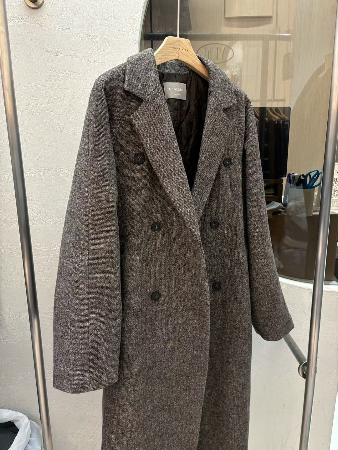 LOUNGE VERA東大門㊣直郵女士新款職業真品中長款大衣含腰帶LOUNGE VERA-2件訂中長款大衣圖色2