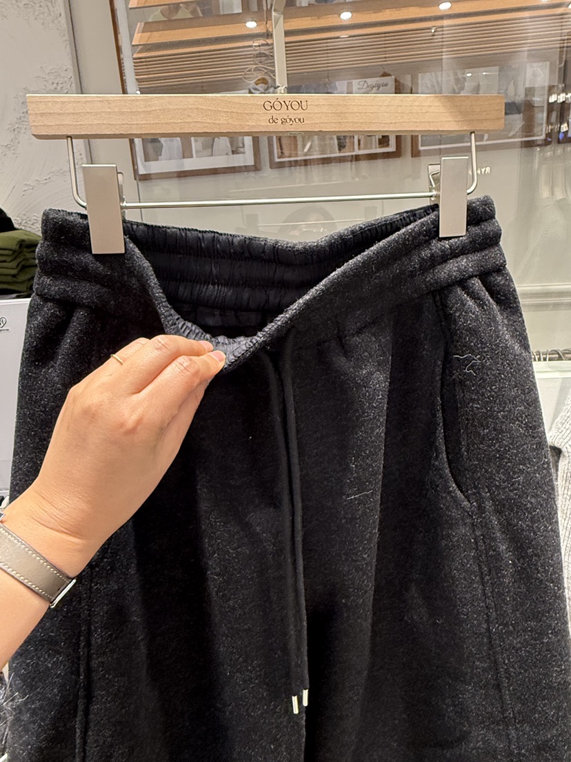DE GO YOU東大門㊣代購女裝新款職業休閑休閑褲闊腿褲抓絨DE GO YOU休閑褲