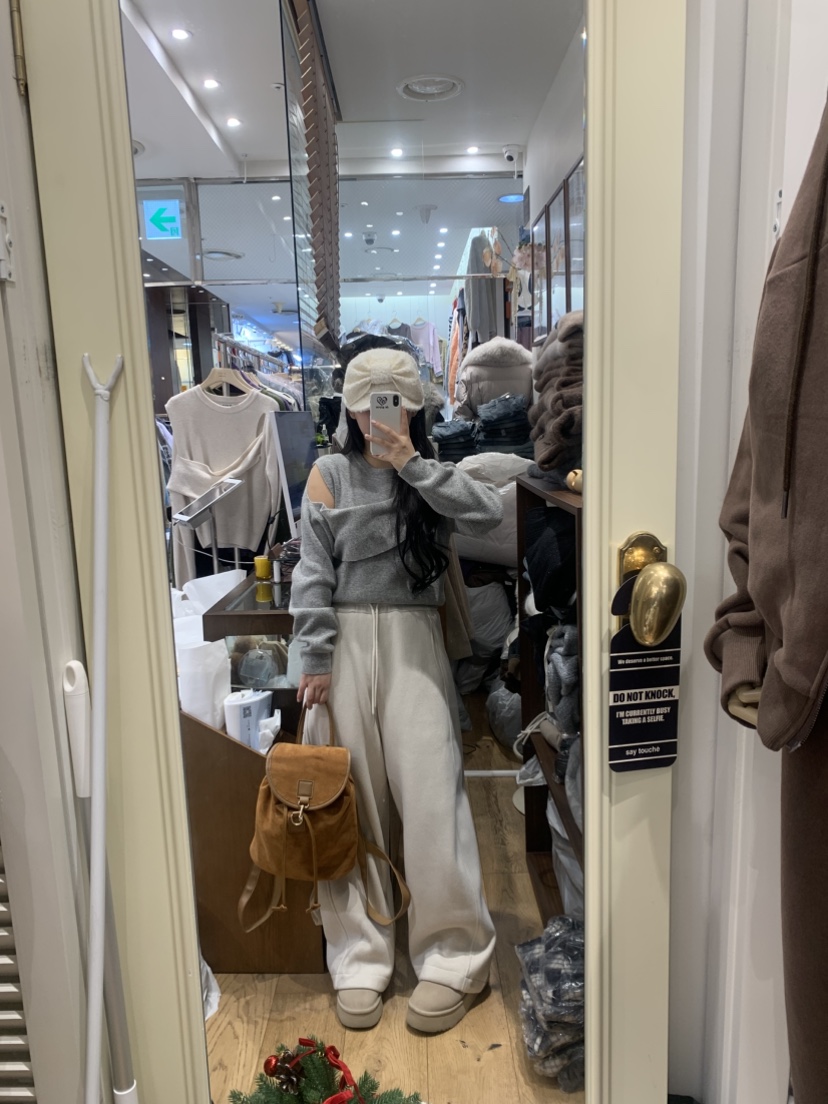 DE GO YOU東大門㊣代購女裝新款職業休閑休閑褲闊腿褲抓絨DE GO YOU休閑褲