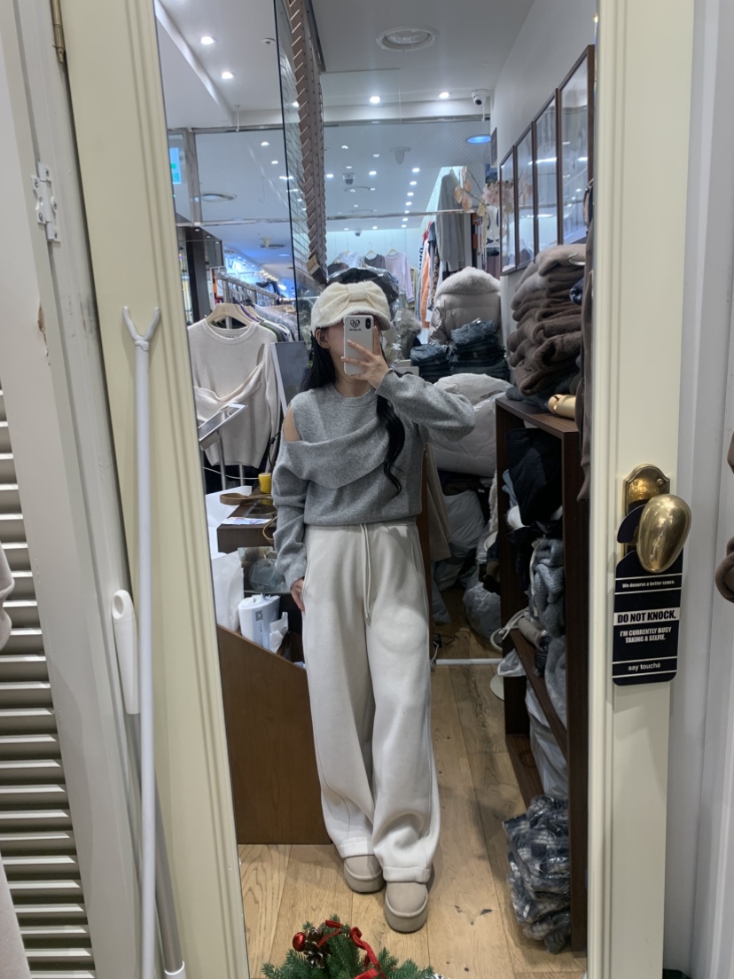 DE GO YOU東大門㊣代購女裝新款職業休閑休閑褲闊腿褲抓絨DE GO YOU休閑褲