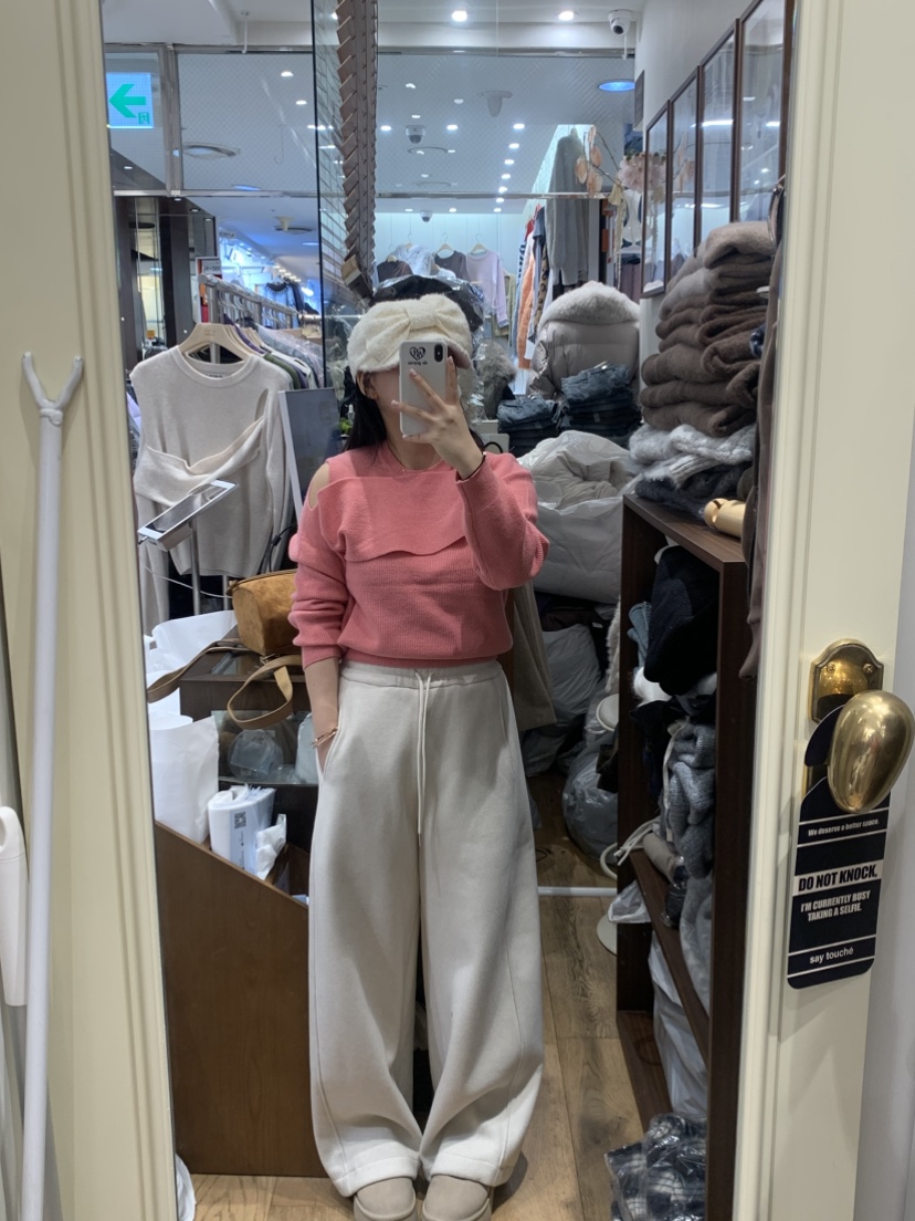 DE GO YOU東大門㊣代購女裝新款職業休閑休閑褲闊腿褲抓絨DE GO YOU休閑褲