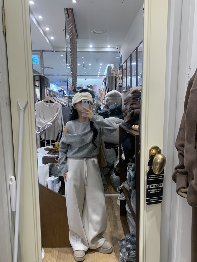 DE GO YOU東大門㊣代購女裝新款職業休閑休閑褲闊腿褲抓絨DE GO YOU休閑褲