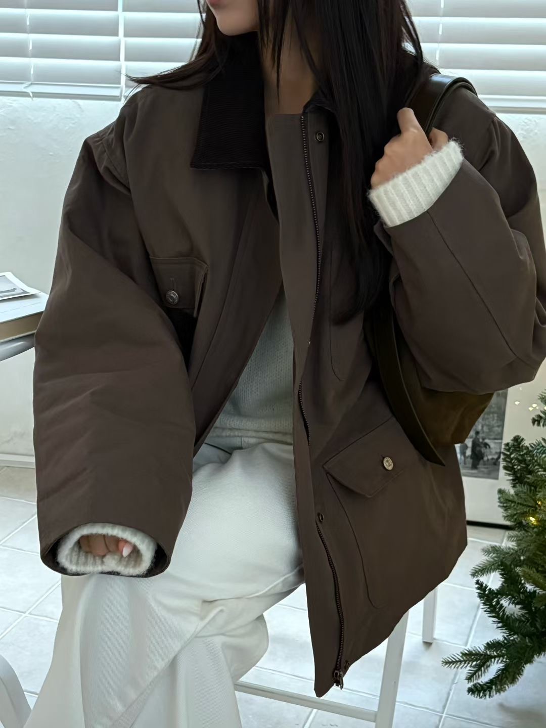 ALL OF US東大門㊣代購女士新款時尚25秋冬職業推薦人氣夾克ALL OF US夾克圖色2