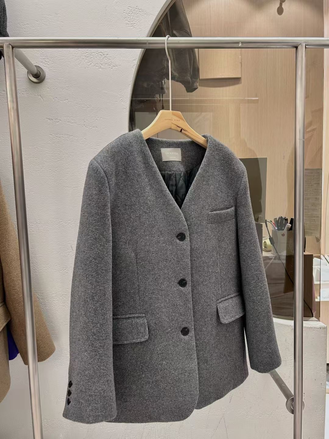 LOUNGE VERA東大門㊣代購女裝新款推薦時尚熱賣職業25秋冬夾克LOUNGE VERA-2件訂夾克圖色1