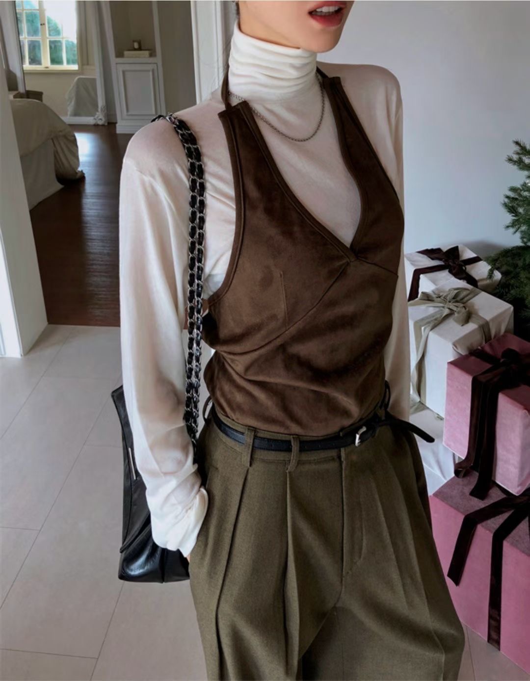 LOUNGE VERA東大門㊣代購女裝新款真品職業25秋冬吊帶背心LOUNGE VERA-2件訂吊帶/背心