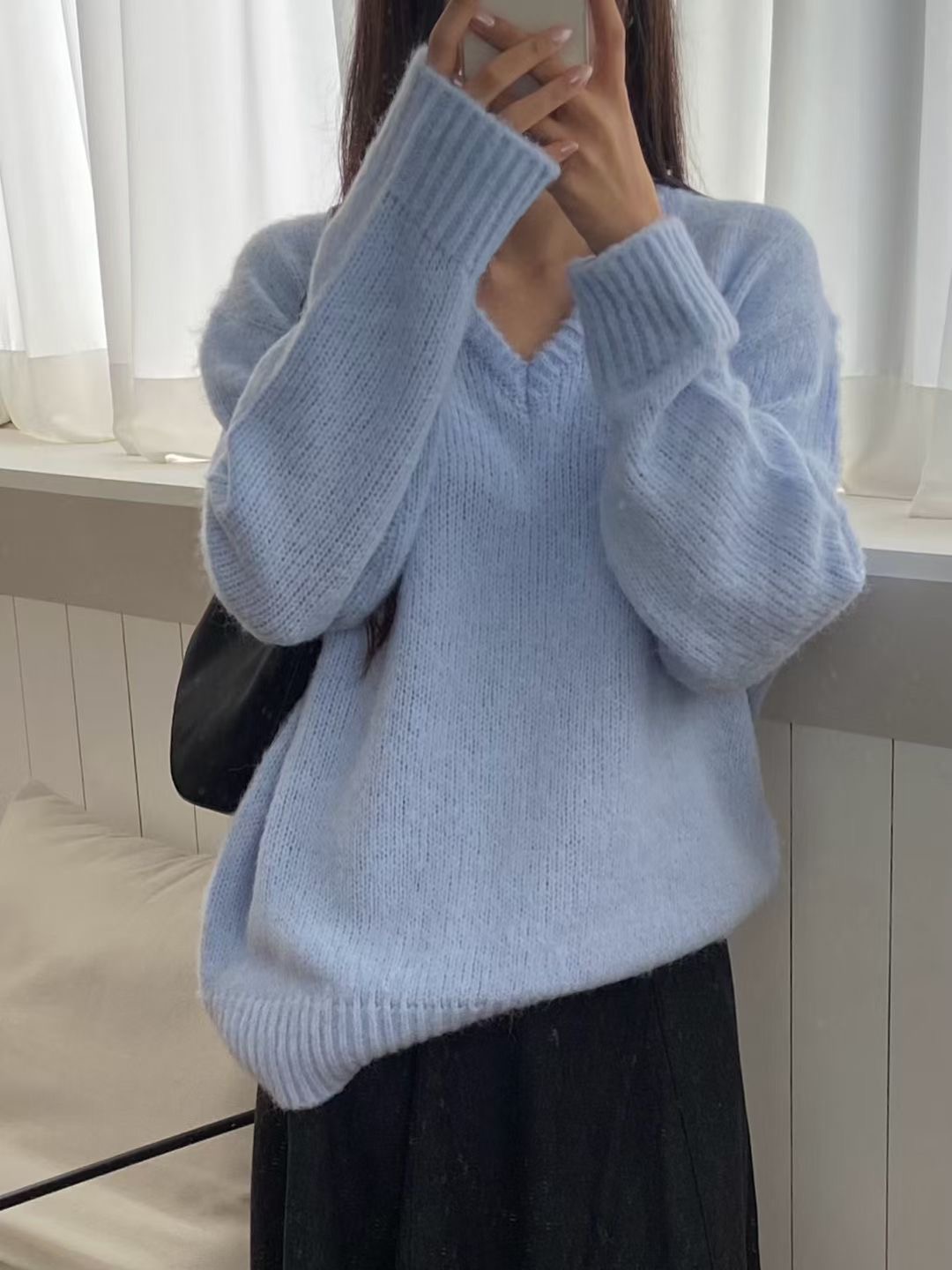 ALL OF US東大門㊣實拍女士新款職業休閑人氣25秋冬時尚毛衣ALL OF US毛衣圖色3