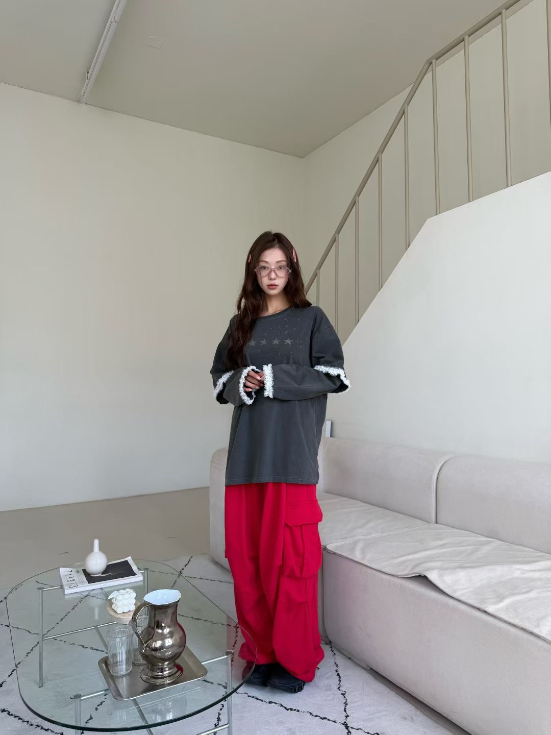 GISELE東大門㊣實拍女裝新品時尚25秋冬人氣熱賣推薦休閑褲GISELE休閑褲