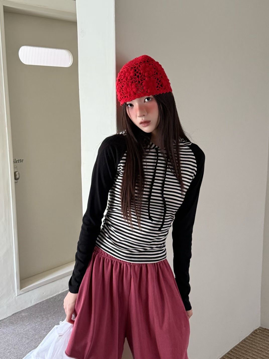 GISELE韓國直郵㊣女士新款推薦時尚職業真品休閑熱賣長袖T恤GISELE長袖T恤圖色1