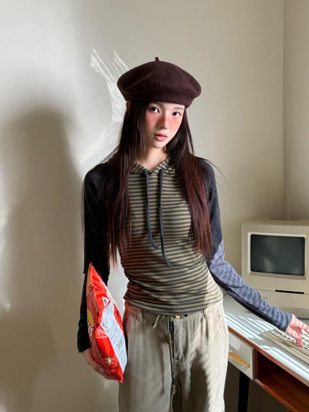 GISELE韓國直郵㊣女士新款推薦時尚職業真品休閑熱賣長袖T恤GISELE長袖T恤圖色2