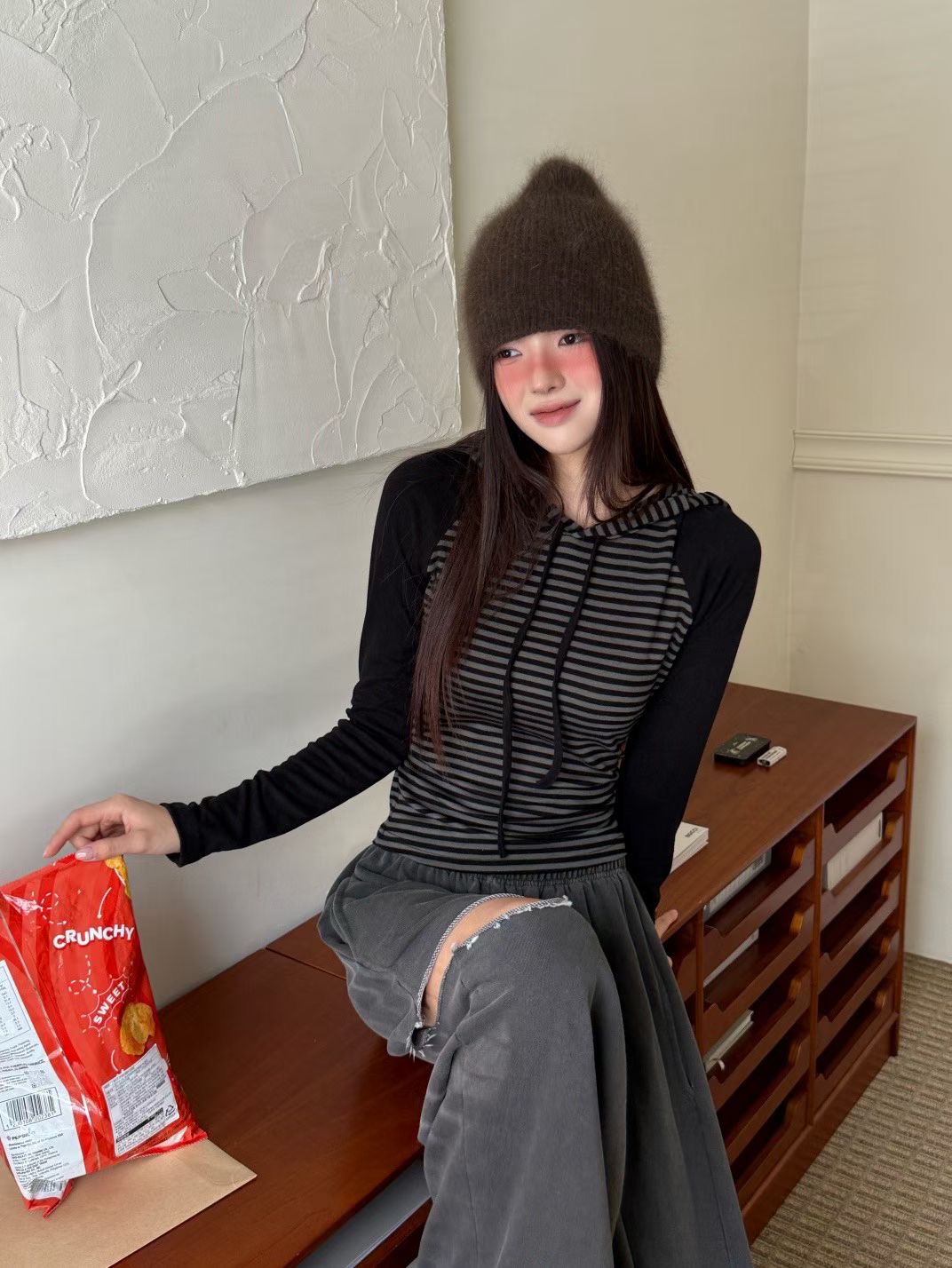 GISELE韓國直郵㊣女士新款推薦時尚職業真品休閑熱賣長袖T恤GISELE長袖T恤圖色3