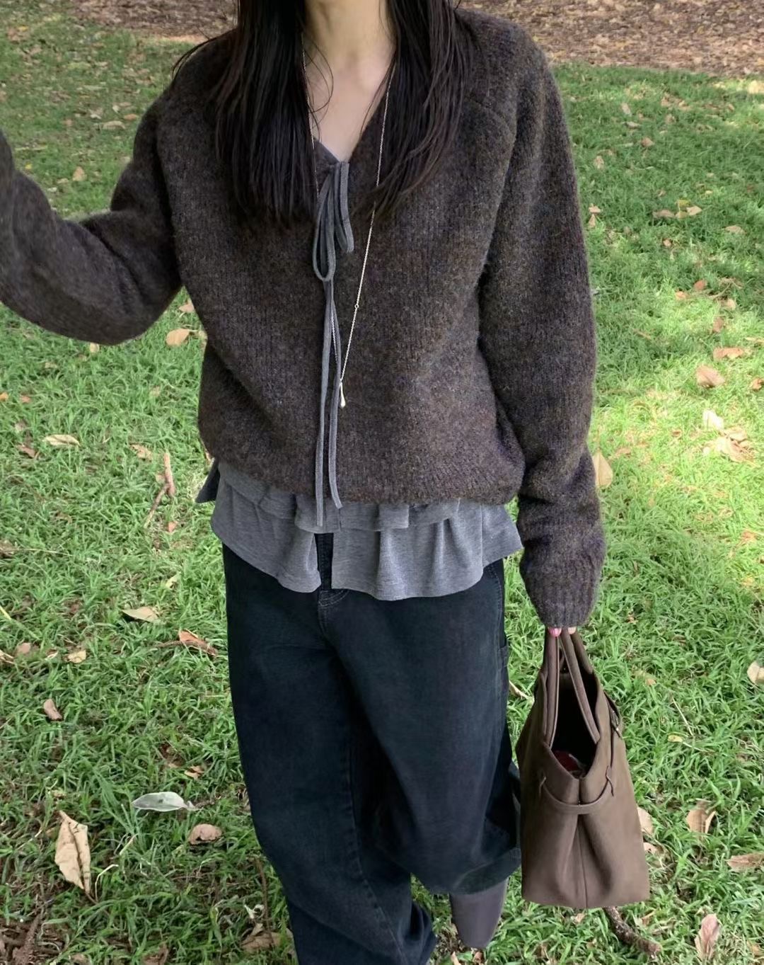 ALL OF US韓國直郵㊣女裝新品職業休閑熱賣針織衫不含脖帶ALL OF US針織衫圖色1