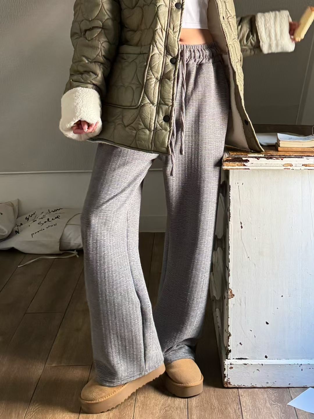 GISELE韓國代購㊣女士新款25秋冬熱賣真品推薦人氣休閑休閑褲GISELE休閑褲