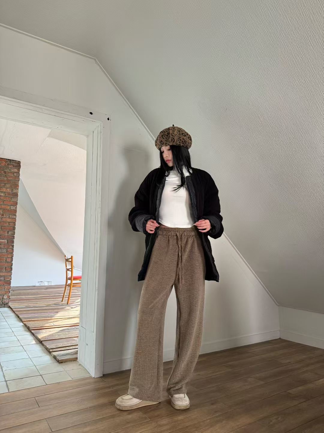 GISELE韓國代購㊣女士新款25秋冬熱賣真品推薦人氣休閑休閑褲GISELE休閑褲