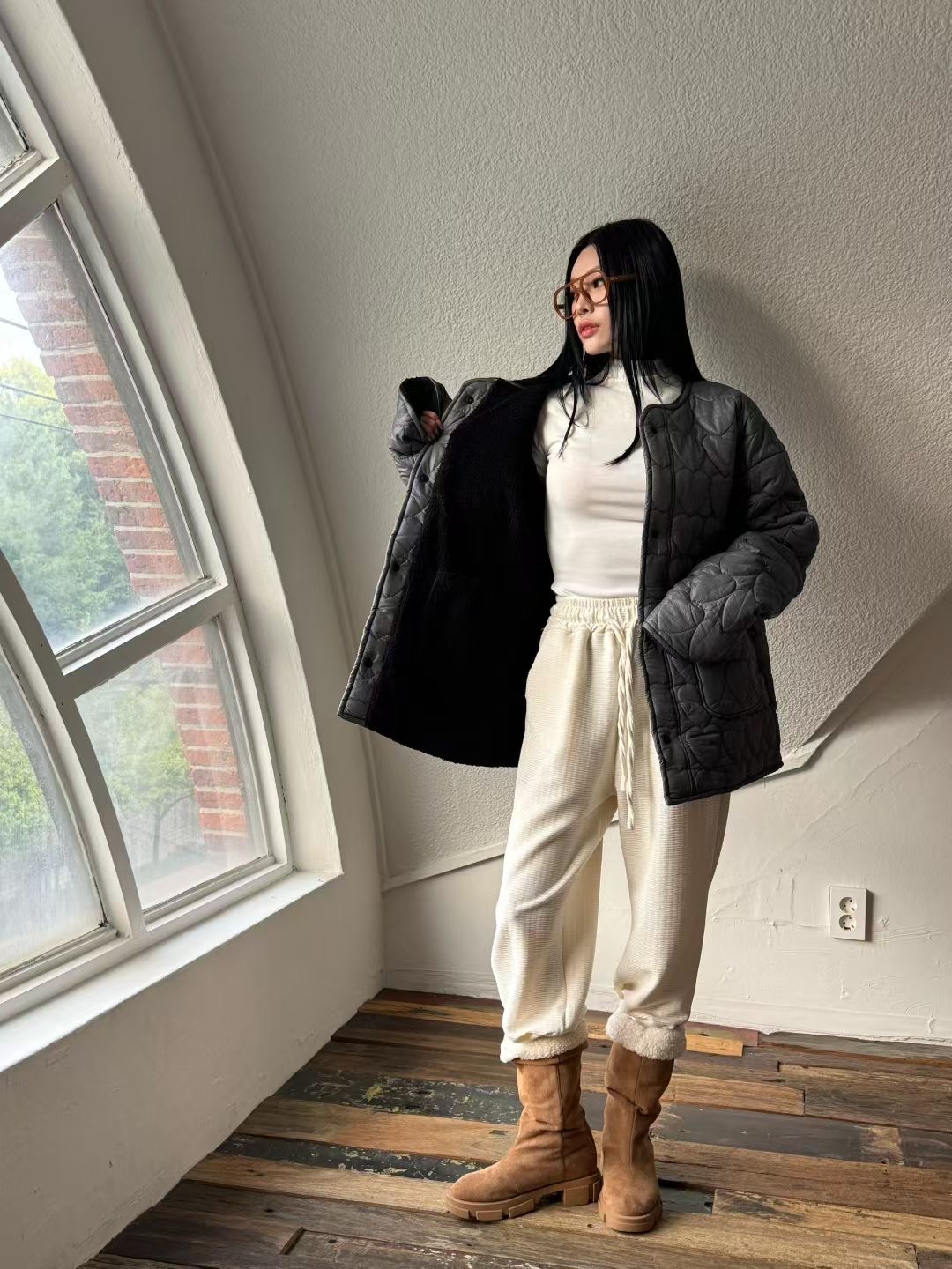 GISELE韓國代購㊣女士新款25秋冬熱賣真品推薦人氣休閑休閑褲GISELE休閑褲圖色1