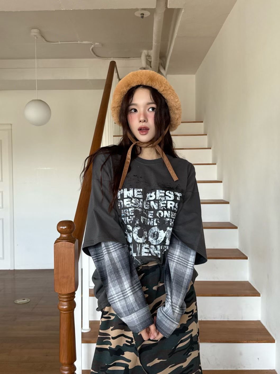 GISELE韓國直郵㊣女士新品人氣職業熱賣真品25秋冬休閑長袖T恤GISELE長袖T恤圖色1