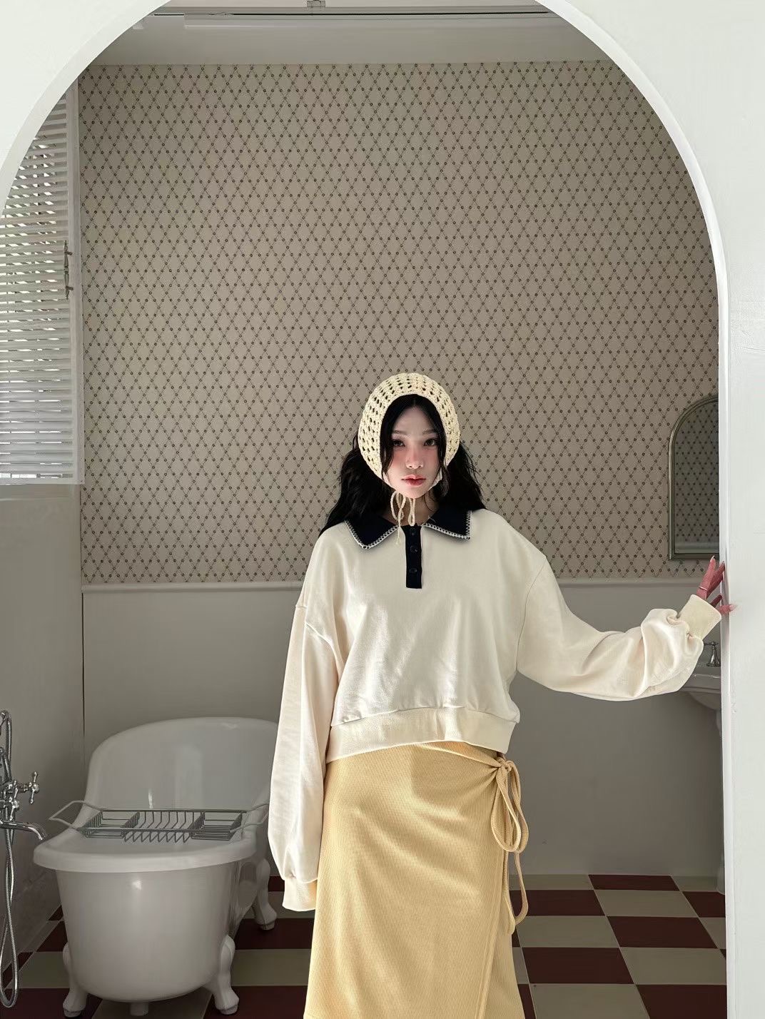 GISELE東大門㊣直郵女裝新品職業熱賣25秋冬時尚休閑人氣衛衣GISELE衛衣圖色2