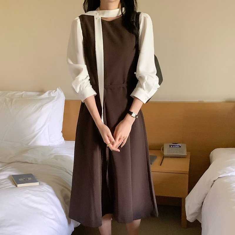 ON-NI-언니-T韓國直郵㊣女裝新款25秋冬熱賣時尚真品連衣裙ON-NI連衣裙圖色2