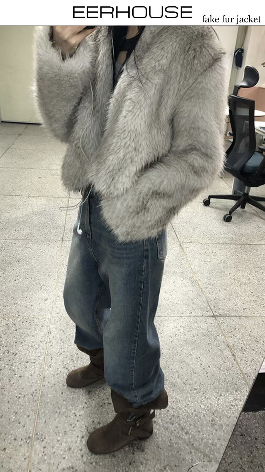 UNSANE東大門㊣實拍女裝新品25秋冬職業人氣休閑時尚夾克毛皮UNSANE夾克