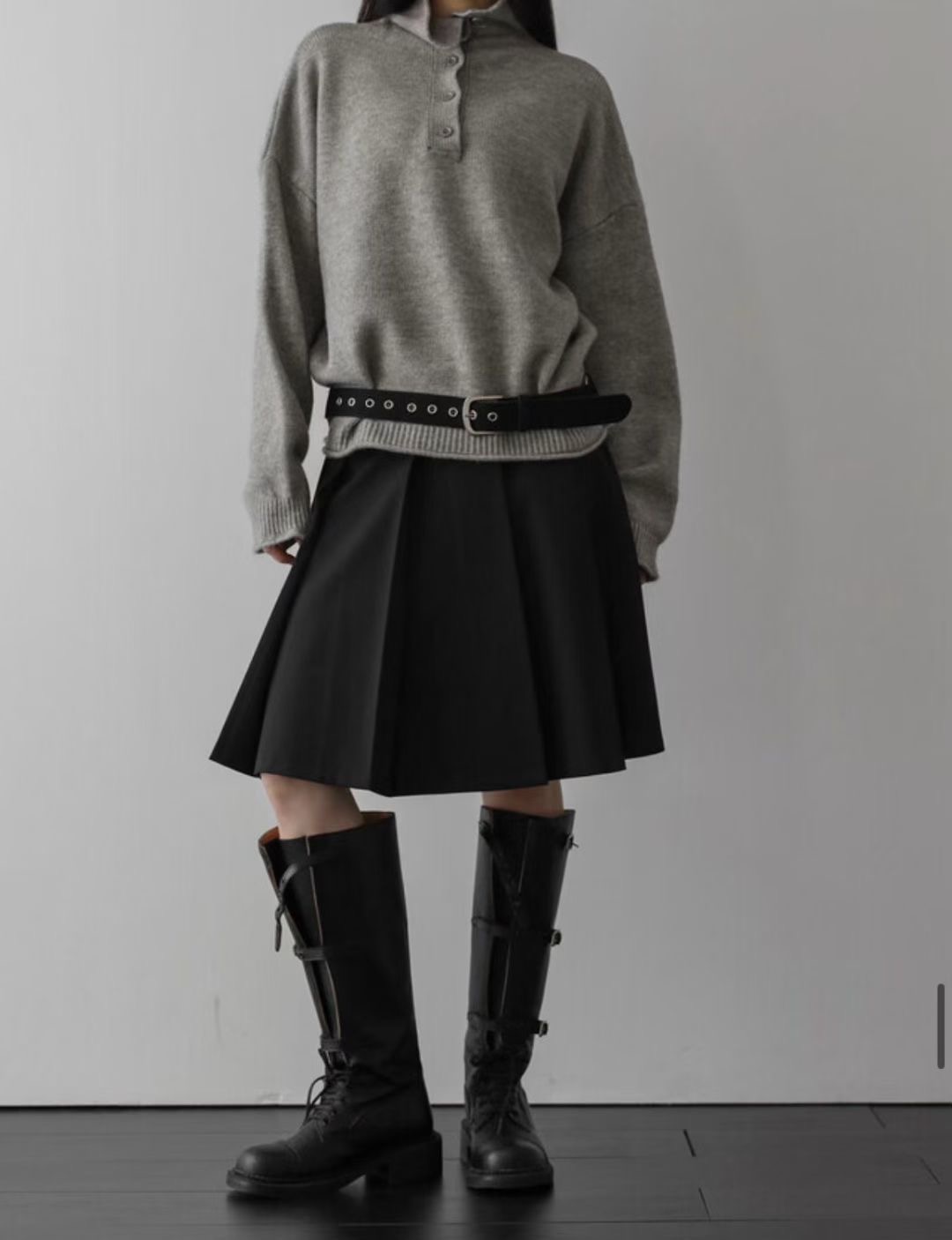 UNSANE韓國代購㊣女裝新款真品25秋冬推薦休閑半身裙中短裙UNSANE半身裙/中短裙