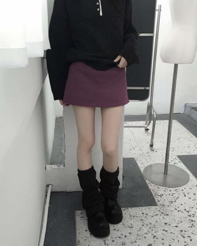 UNSANE韓國直郵㊣女裝新款25秋冬職業時尚真品熱賣休閑短裙UNSANE短裙圖色1