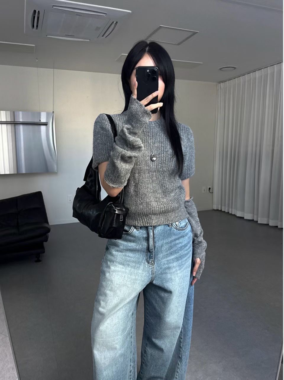 UNSANE韓國直郵㊣女裝新款真品熱賣25秋冬時尚休閑推薦針織衫UNSANE針織衫圖色1