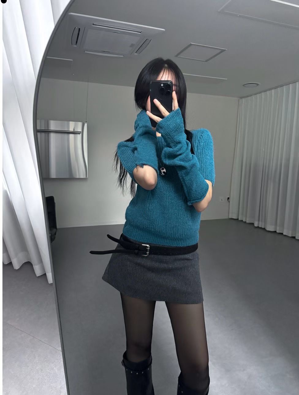 UNSANE韓國直郵㊣女裝新款真品熱賣25秋冬時尚休閑推薦針織衫UNSANE針織衫圖色2