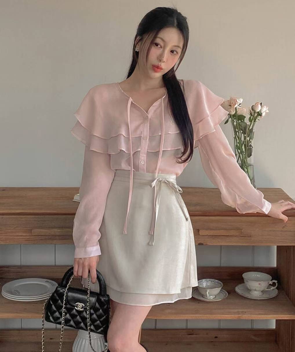 ON-NI-언니-T東大門㊣直郵女士新款真品人氣推薦襯衫蕾絲衫ON-NI襯衫/蕾絲衫圖色1