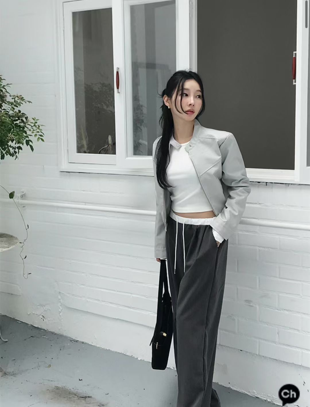 UNSANE韓國直郵㊣女裝新品職業時尚休閑真品熱賣25秋冬夾克皮革UNSANE夾克