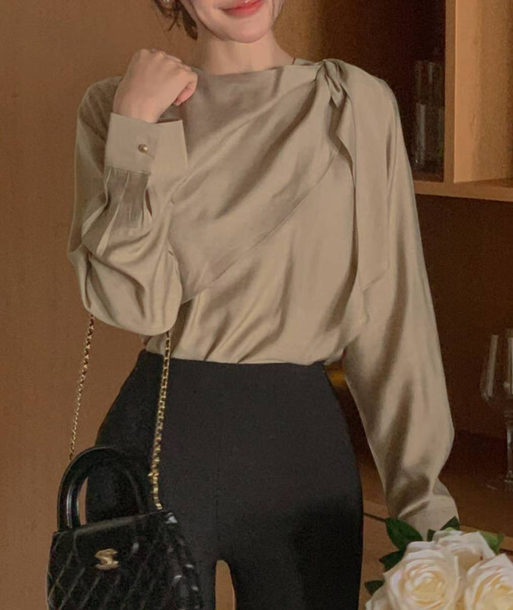 ON-NI-언니-T韓國代購㊣女裝新品25秋冬推薦人氣襯衫蕾絲衫ON-NI襯衫/蕾絲衫圖色1