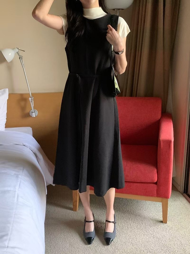 ON-NI-언니-T韓國代購㊣女士新款真品職業25秋冬時尚連衣裙ON-NI連衣裙圖色2