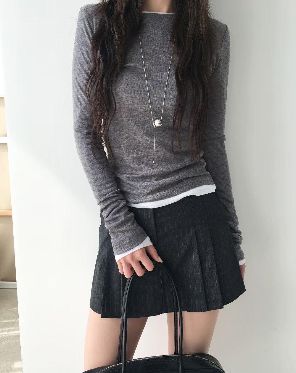 UNSANE東大門㊣代購女士新款熱賣真品推薦人氣長袖T恤羊毛柔軟UNSANE長袖T恤圖色4