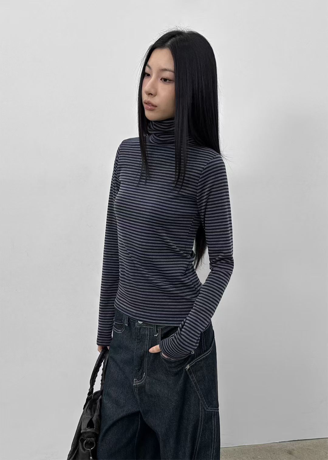 UNSANE韓國代購㊣女裝新品時尚真品熱賣職業25秋冬人氣長袖T恤UNSANE長袖T恤