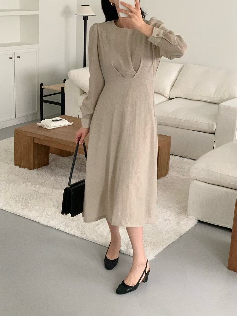 ON-NI-언니-T東大門㊣直郵女裝新品職業25秋冬真品連衣裙ON-NI連衣裙圖色1