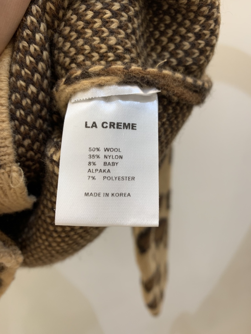 LA CREME東大門㊣實拍女士新品推薦時尚休閑針織衫豹紋開衫LA CREME針織衫